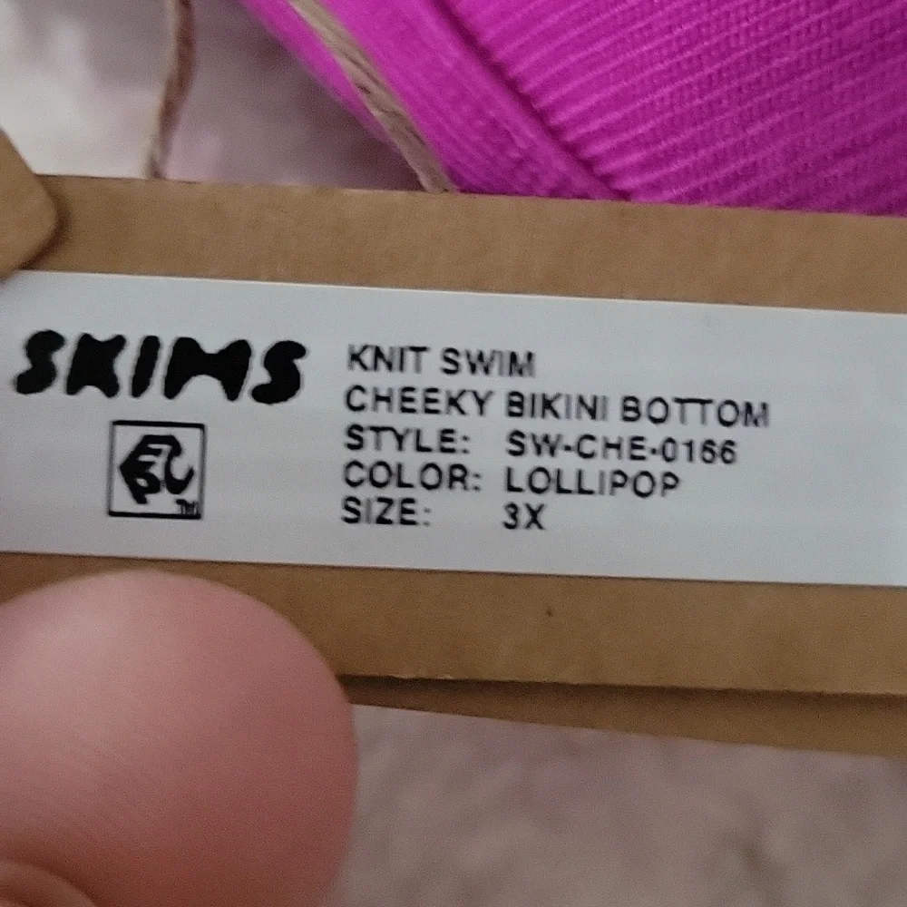 SKIMS NWT Cheeky Knit Swim Bikini Bottom Color Lollipop Size 3X